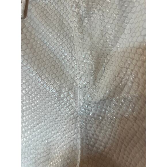 Marchesa Voyage Snakeskin-Textured White Pants - Picture 8 of 9